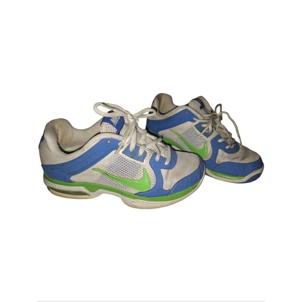 Nike Air Max Mirabella 3 sneakers in a white, blue, and lime green colorway Sz 6